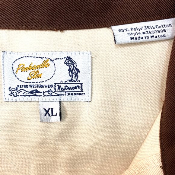 Western Mens Shirt, Leather lace yoke, smile pocke - Picture 6 of 6